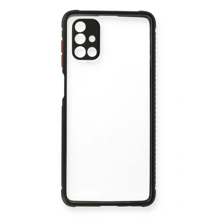 Newface Samsung Galaxy M51 Kılıf Miami Şeffaf Silikon - Siyah