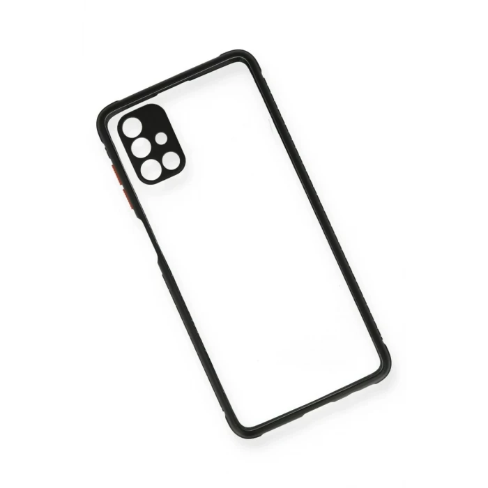 Newface Samsung Galaxy M51 Kılıf Miami Şeffaf Silikon - Siyah