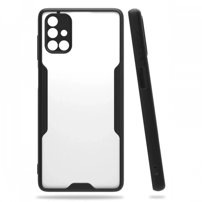 Newface Samsung Galaxy M51 Kılıf Platin Silikon - Siyah