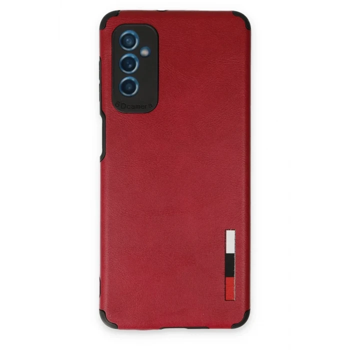 Newface Samsung Galaxy M52 5G Kılıf Loop Deri Silikon - Kırmızı