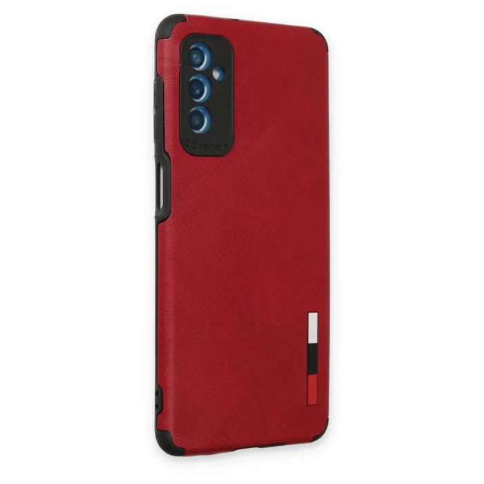 Newface Samsung Galaxy M52 5G Kılıf Loop Deri Silikon - Kırmızı