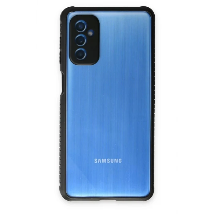 Newface Samsung Galaxy M52 5G Kılıf Miami Şeffaf Silikon - Siyah