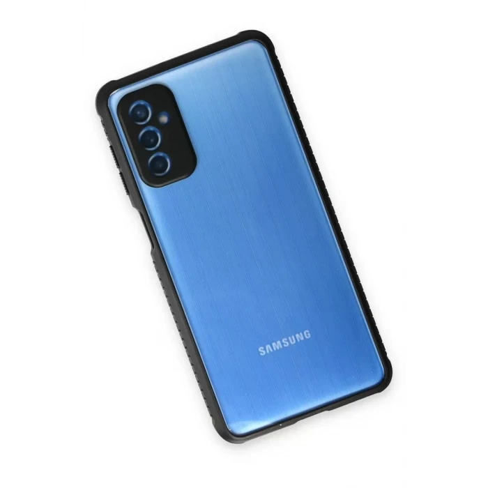 Newface Samsung Galaxy M52 5G Kılıf Miami Şeffaf Silikon - Siyah