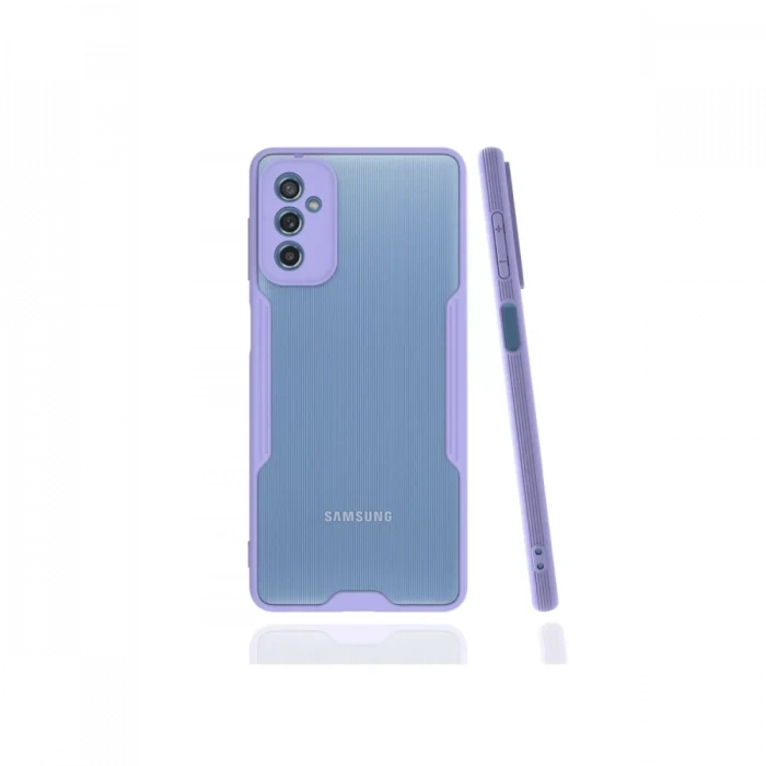 Newface Samsung Galaxy M52 5G Kılıf Platin Silikon - Lila