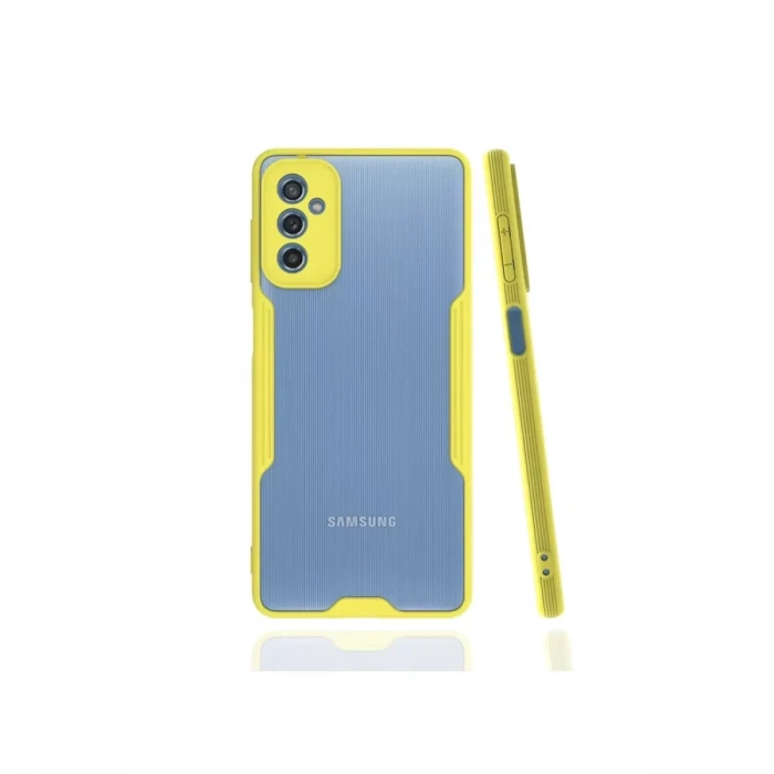 Newface Samsung Galaxy M52 5G Kılıf Platin Silikon - Sarı