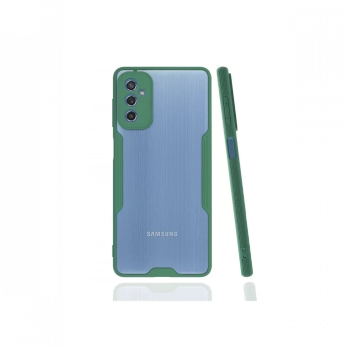 Newface Samsung Galaxy M52 5G Kılıf Platin Silikon - Yeşil