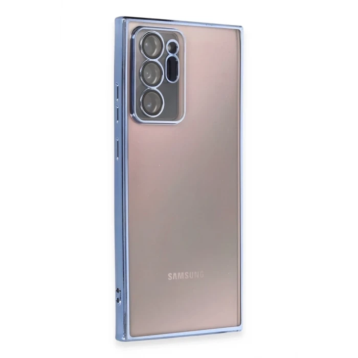 Newface Samsung Galaxy Note 20 Ultra Kılıf Razer Lensli Silikon - Açık Mavi
