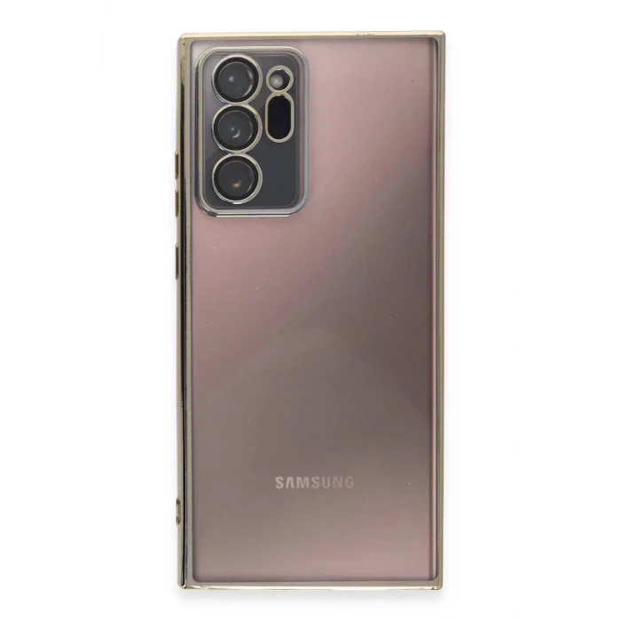 Newface Samsung Galaxy Note 20 Ultra Kılıf Razer Lensli Silikon - Gold
