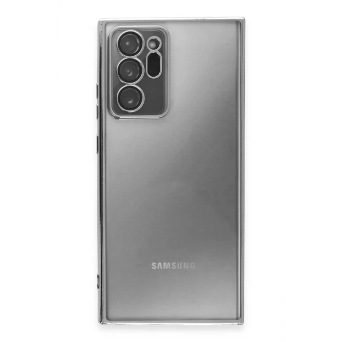 Newface Samsung Galaxy Note 20 Ultra Kılıf Razer Lensli Silikon - Gümüş