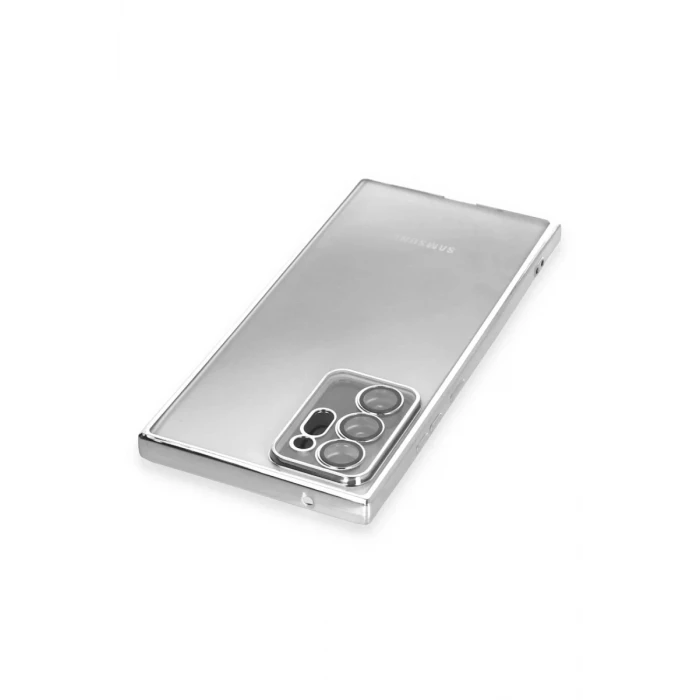 Newface Samsung Galaxy Note 20 Ultra Kılıf Razer Lensli Silikon - Gümüş