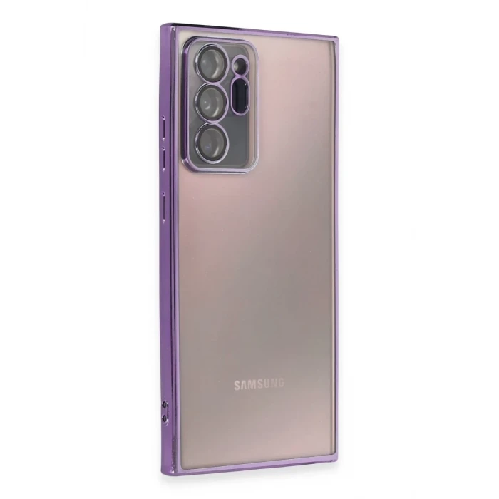 Newface Samsung Galaxy Note 20 Ultra Kılıf Razer Lensli Silikon - Mor