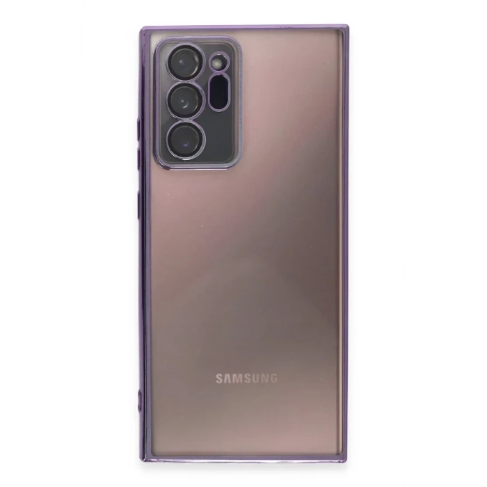 Newface Samsung Galaxy Note 20 Ultra Kılıf Razer Lensli Silikon - Mor