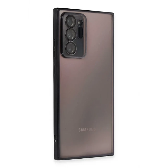 Newface Samsung Galaxy Note 20 Ultra Kılıf Razer Lensli Silikon - Siyah