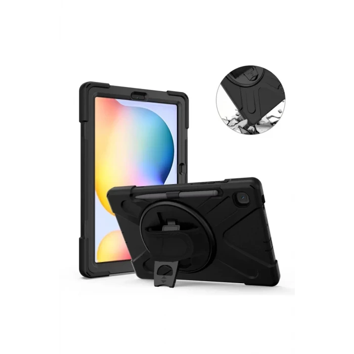 Newface Samsung Galaxy P610 Tab S6 Lite 10.4 Kılıf Amazing Tablet Kapak - Siyah