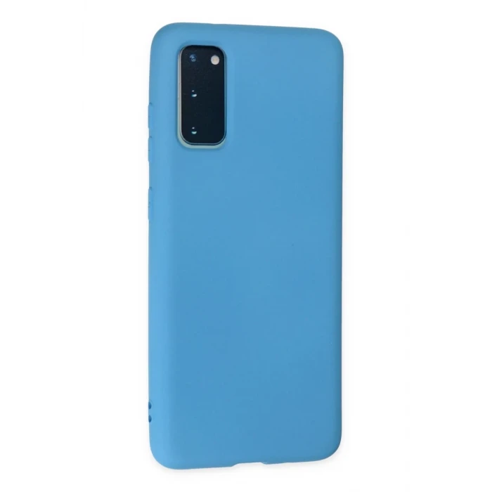 Newface Samsung Galaxy S20 Plus Kılıf Nano içi Kadife Silikon - Mavi