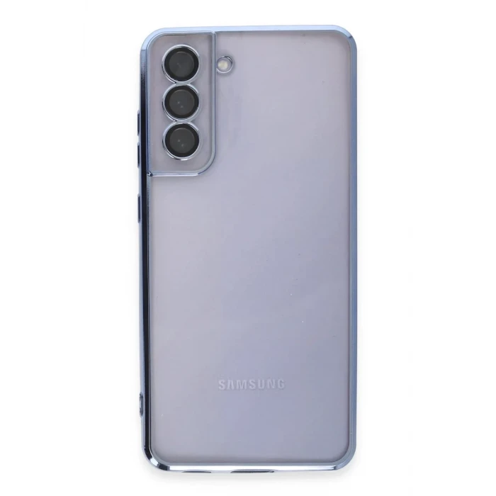 Newface Samsung Galaxy S21 FE Kılıf Razer Lensli Silikon - Açık Mavi