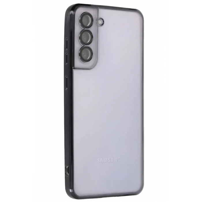 Newface Samsung Galaxy S21 FE Kılıf Razer Lensli Silikon - Siyah
