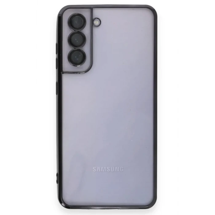 Newface Samsung Galaxy S21 FE Kılıf Razer Lensli Silikon - Siyah