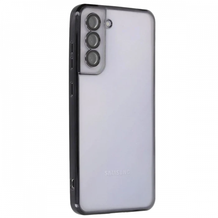 Newface Samsung Galaxy S21 FE Kılıf Razer Lensli Silikon - Siyah