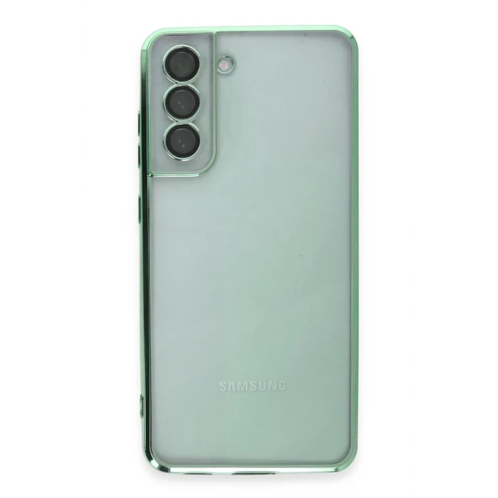 Newface Samsung Galaxy S21 FE Kılıf Razer Lensli Silikon - Yeşil