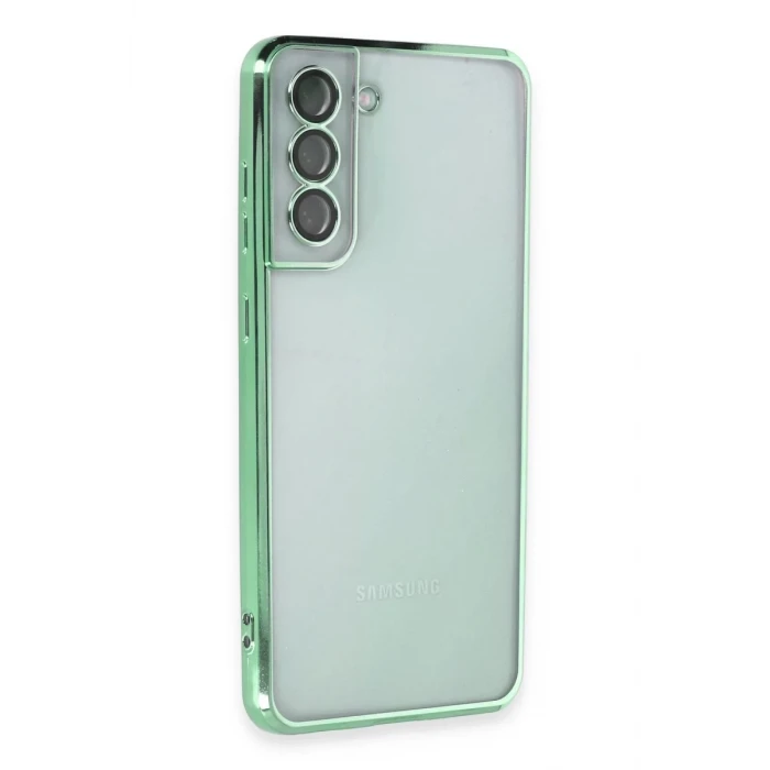 Newface Samsung Galaxy S21 FE Kılıf Razer Lensli Silikon - Yeşil