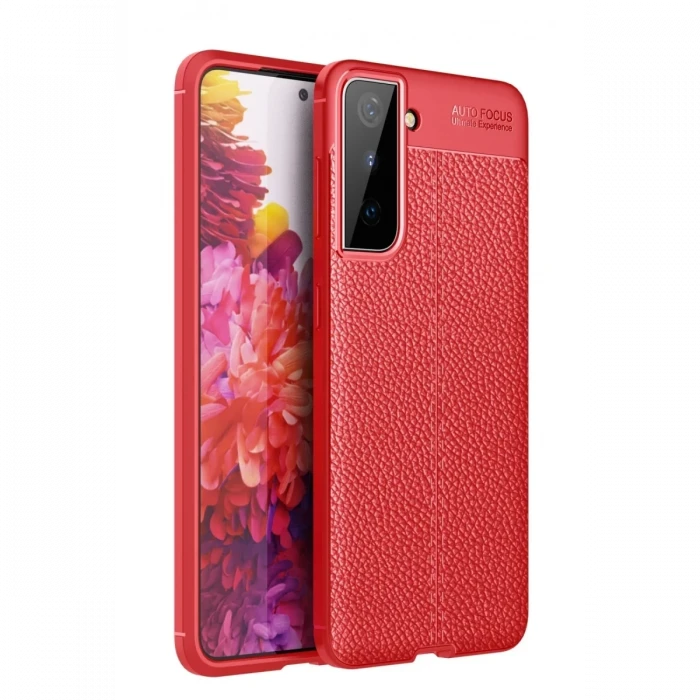 Newface Samsung Galaxy S21 Kılıf Auto Focus Kapak - Kırmızı