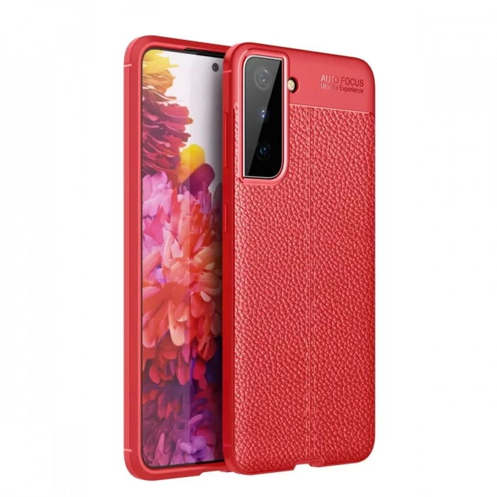 Newface Samsung Galaxy S21 Kılıf Auto Focus Kapak - Kırmızı
