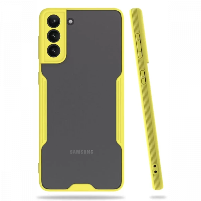 Newface Samsung Galaxy S21 Plus Kılıf Platin Silikon - Sarı