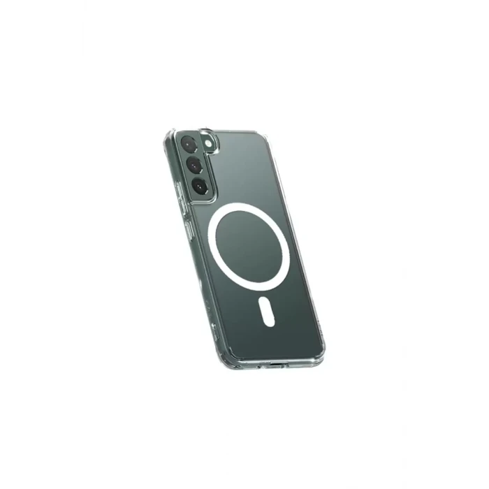 Newface Samsung Galaxy S22 Kılıf Magneticsafe Şeffaf Silikon - Şeffaf
