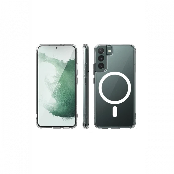 Newface Samsung Galaxy S22 Plus Kılıf Magneticsafe Şeffaf Silikon - Şeffaf