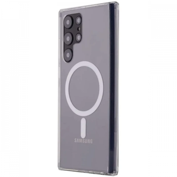 Newface Samsung Galaxy S22 Ultra Kılıf Magneticsafe Şeffaf Silikon - Şeffaf