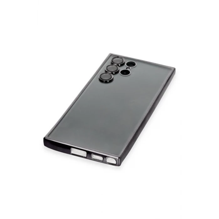 Newface Samsung Galaxy S22 Ultra Kılıf Razer Lensli Silikon - Siyah