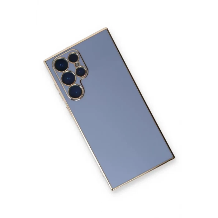 Newface Samsung Galaxy S22 Ultra Kılıf Volet Silikon - Mavi