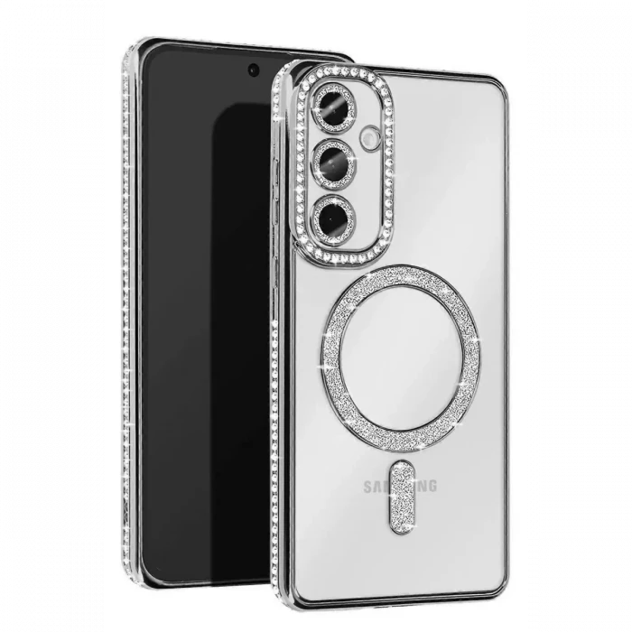 Newface Samsung Galaxy S23 FE Joke Simli Magneticsafe Kılıf - Gümüş
