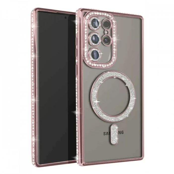 Newface Samsung Galaxy S23 Ultra Joke Simli Magneticsafe Kılıf - Pembe