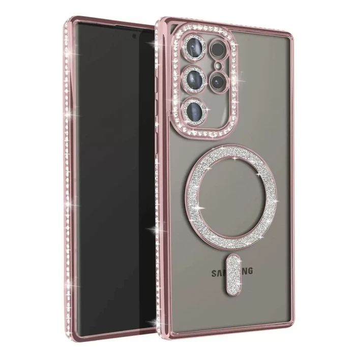 Newface Samsung Galaxy S23 Ultra Joke Simli Magneticsafe Kılıf - Pembe
