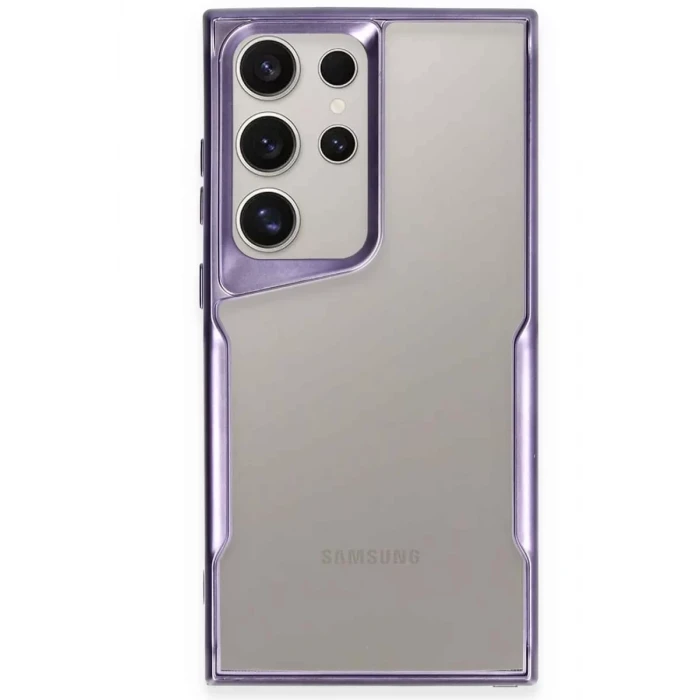 Newface Samsung Galaxy S23 Ultra Kılıf Boyi Silikon Kapak - Derin Mor