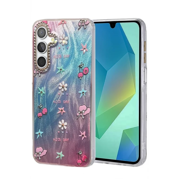 Newface Samsung Galaxy S24 FE Kılıf Blade Aynalı Desenli Kapak - Desen 4