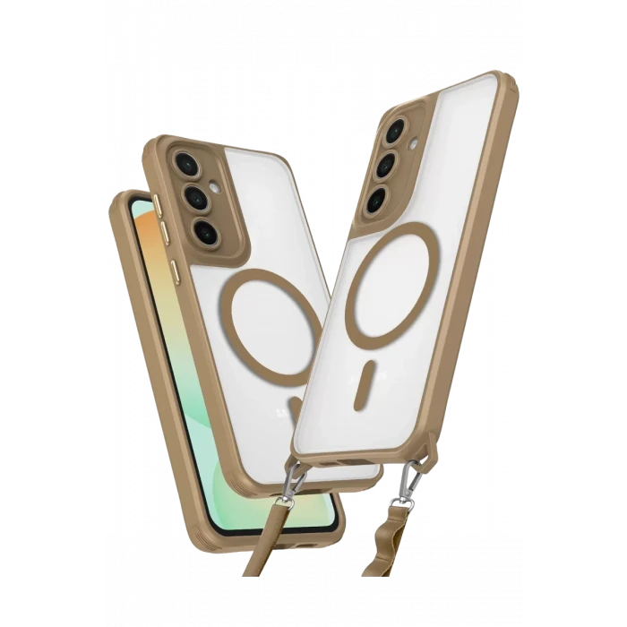 Newface Samsung Galaxy S24 FE Kılıf Enka Magsafe Silikon Kılıf - Desert