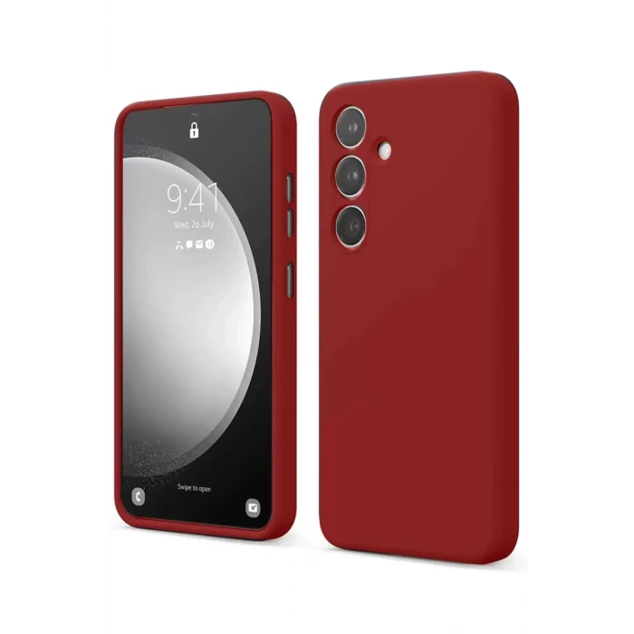 Newface Samsung Galaxy S24 FE Kılıf First Silikon - Kırmızı