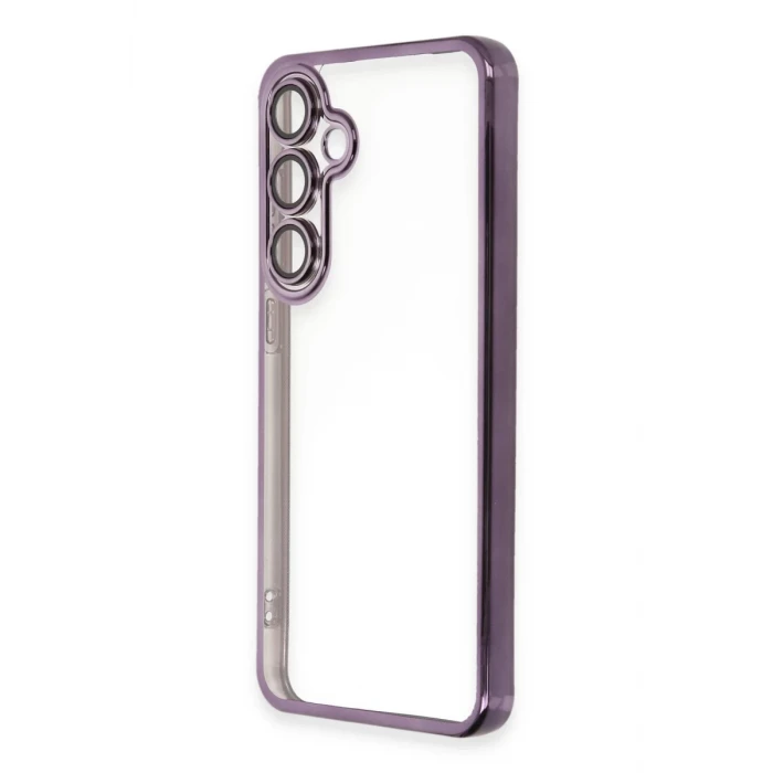 Newface Samsung Galaxy S24 FE Kılıf Razer Lensli Silikon - Mor