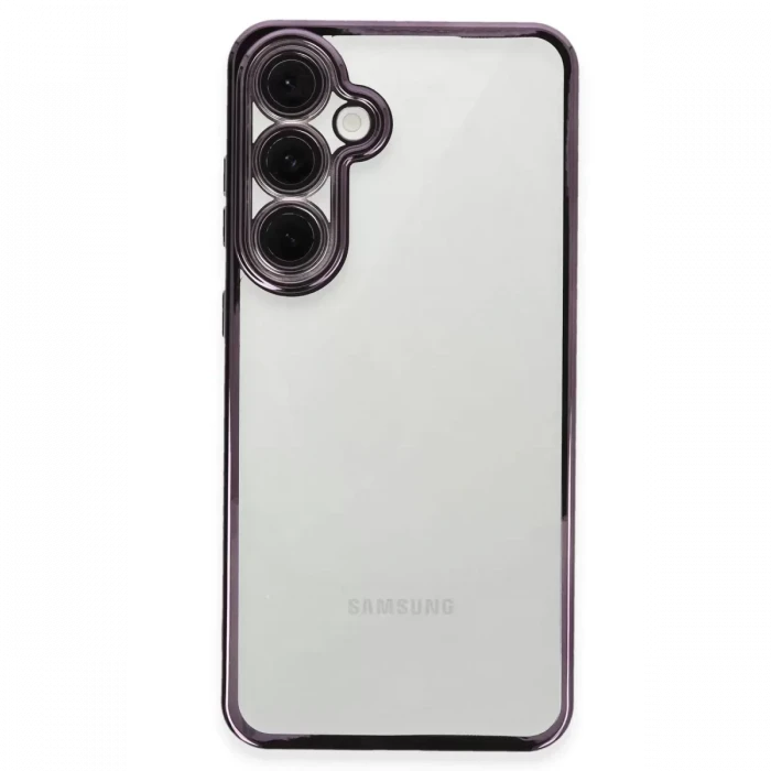 Newface Samsung Galaxy S24 FE Kılıf Razer Lensli Silikon - Mor