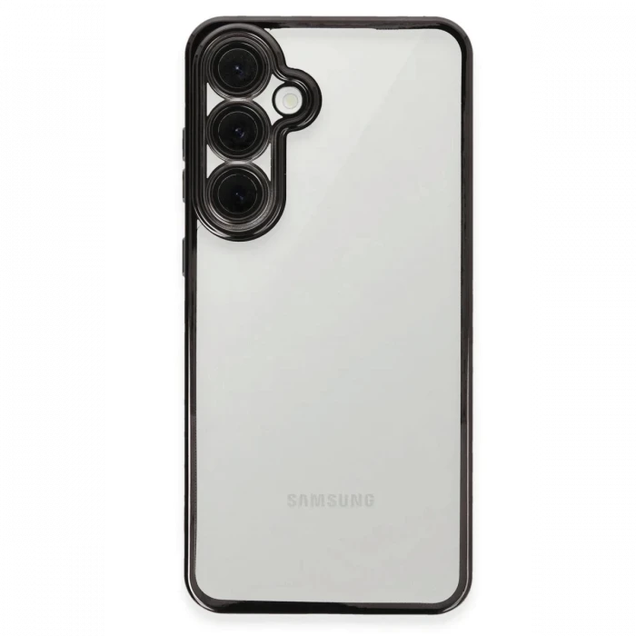Newface Samsung Galaxy S24 FE Kılıf Razer Lensli Silikon - Siyah