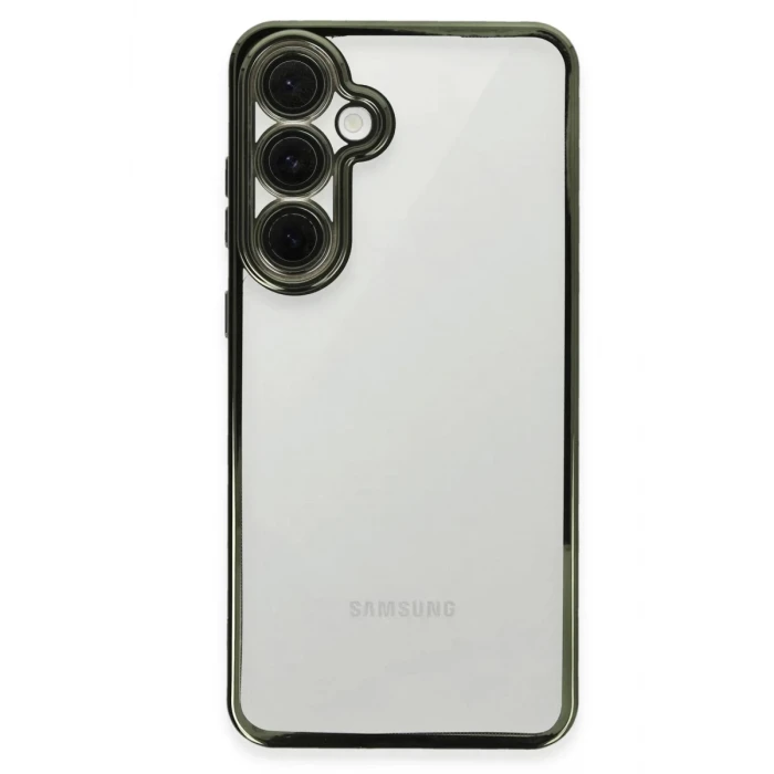 Newface Samsung Galaxy S24 FE Kılıf Razer Lensli Silikon - Yeşil