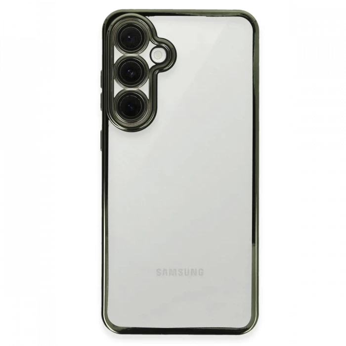 Newface Samsung Galaxy S24 FE Kılıf Razer Lensli Silikon - Yeşil