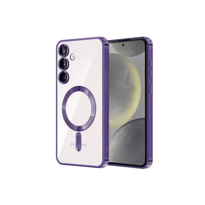 Newface Samsung Galaxy S24 Kılıf Kross Magneticsafe Kapak - Mor