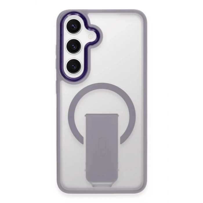 Newface Samsung Galaxy S24 Tork Magsafe Standlı Kapak - Lila
