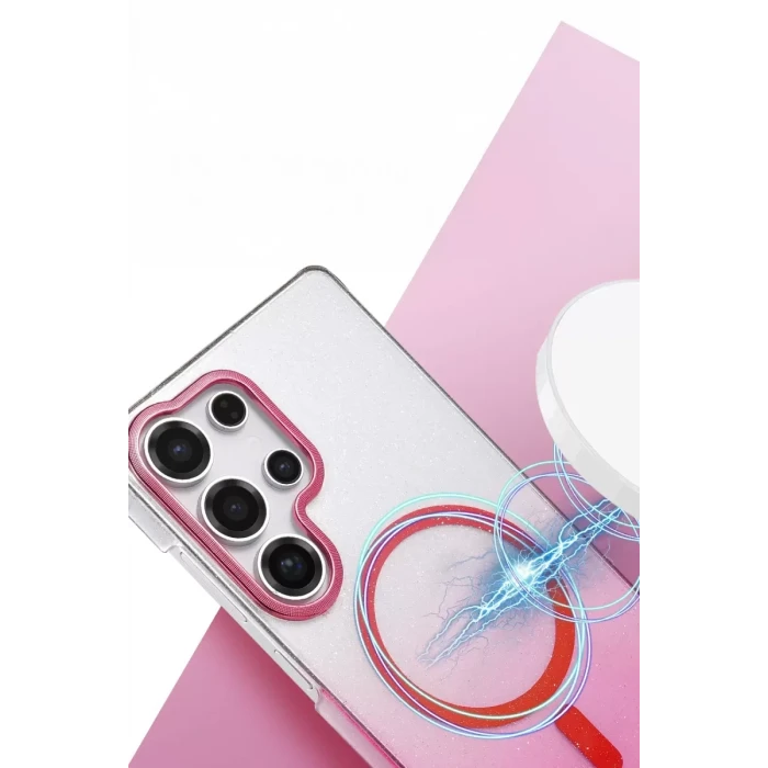 Newface Samsung Galaxy S24 Ultra Glossy Magsafe Kapak - Siyah