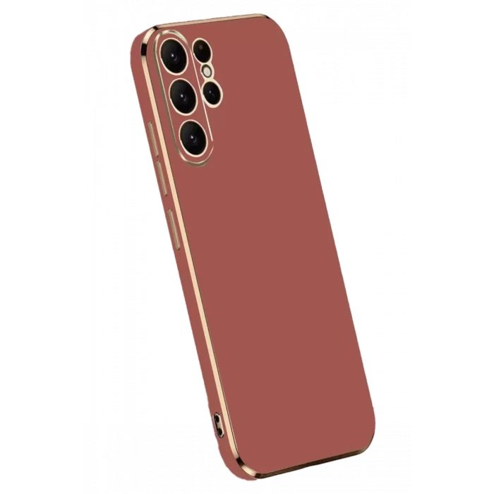Newface Samsung Galaxy S24 Ultra Kılıf Volet Silikon - Kırmızı