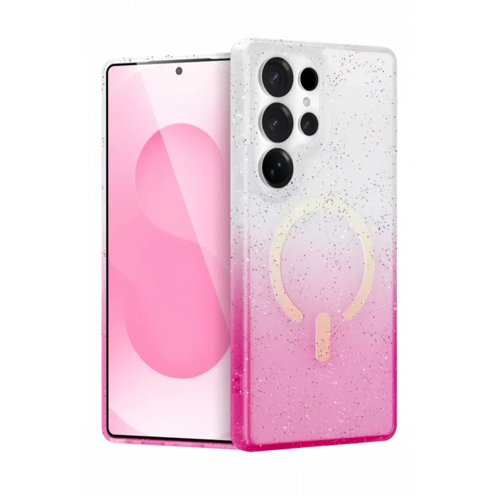 Newface Samsung Galaxy S24 Ultra Pummel Shiny Magsafe Kapak - Pembe